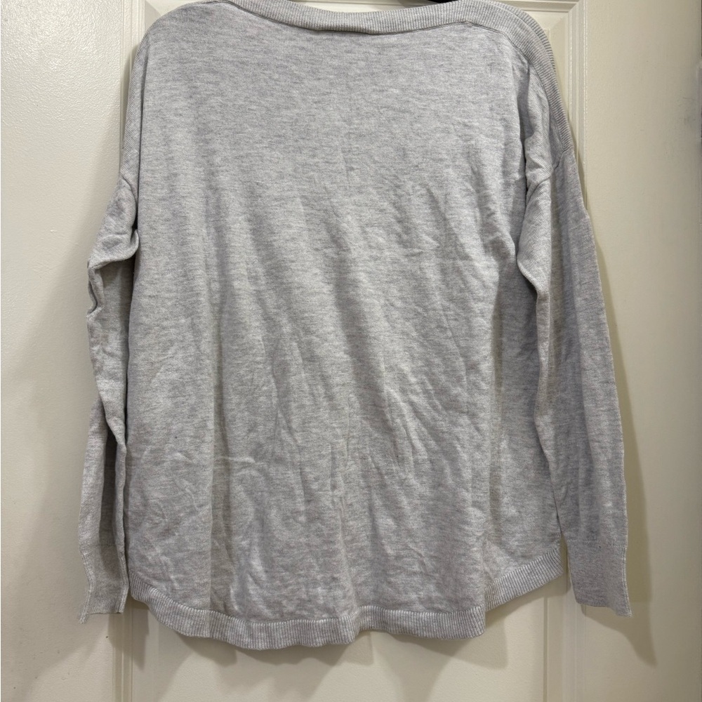 LOFT Heather Gray Knit Top - Picture 2 of 4